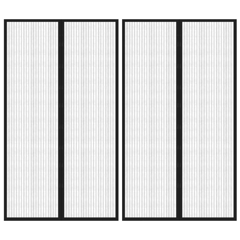 Insectendeurgordijnen 2 St Magnetisch Zwart