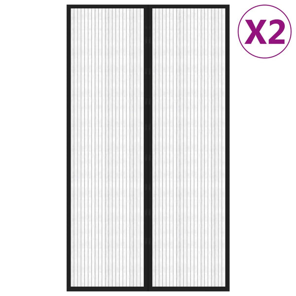 Insectendeurgordijnen 2 St Magnetisch Zwart