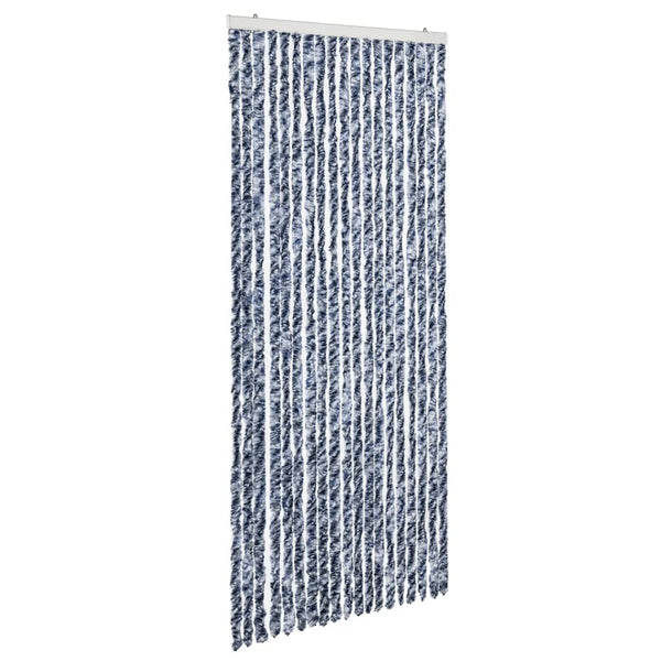 Vliegengordijn Chenille Blauw En Wit