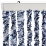 Vliegengordijn Chenille Blauw En Wit