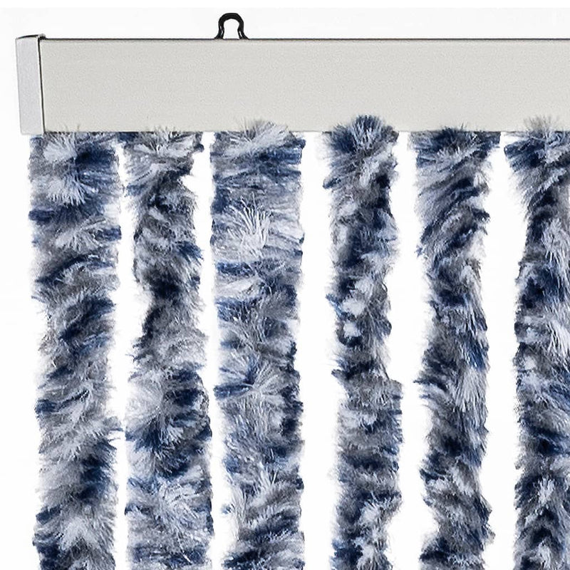 Vliegengordijn Chenille Blauw En Wit