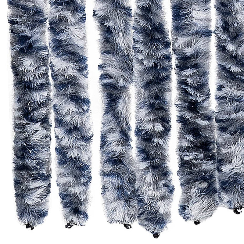 Vliegengordijn Chenille Blauw En Wit
