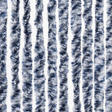 Vliegengordijn Chenille Blauw En Wit