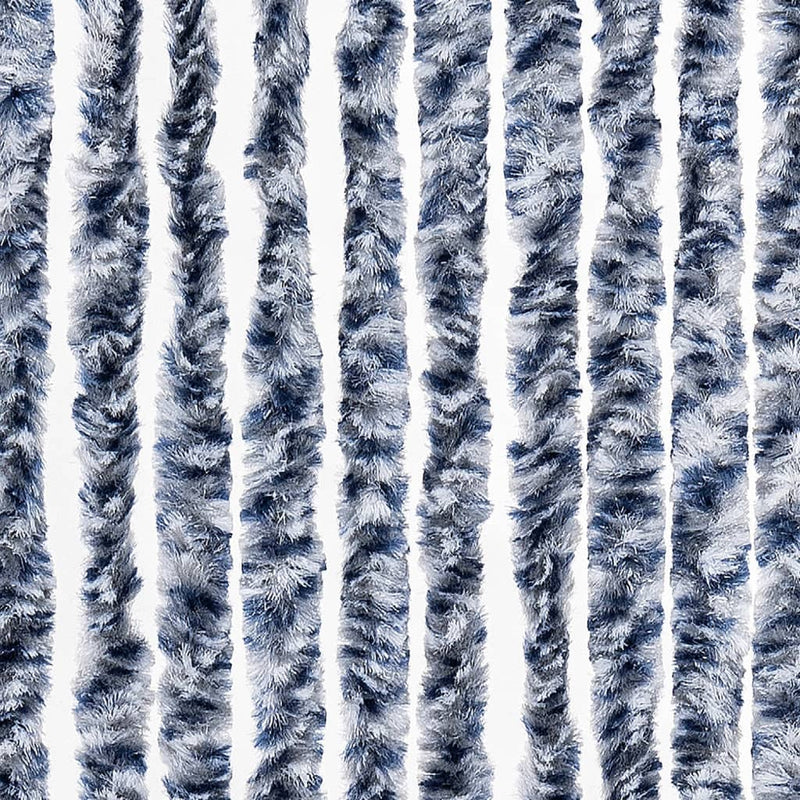 Vliegengordijn Chenille Blauw En Wit
