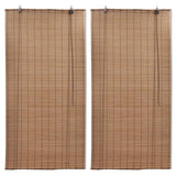 Rolgordijnen 2 St 80X160 Cm Bamboe Bruin