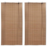 Rolgordijnen 2 St 120X220 Cm Bamboe Bruin