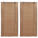 Rolgordijnen 2 St 150X220 Cm Bamboe Bruin