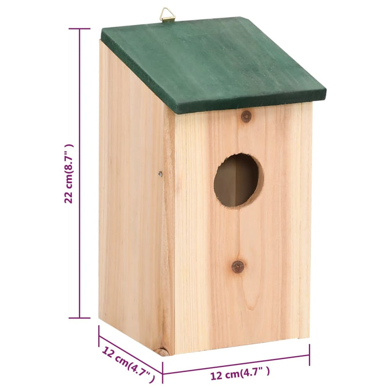 Vogelhuisjes 12X12X22 Cm Massief Vurenhout