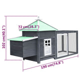 Kippenhok Met Nestkast 190X72X102 Massief Vurenhout