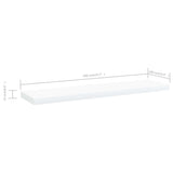 Wandschappen 40X10X1,5 Cm Bewerkt Hout Wit