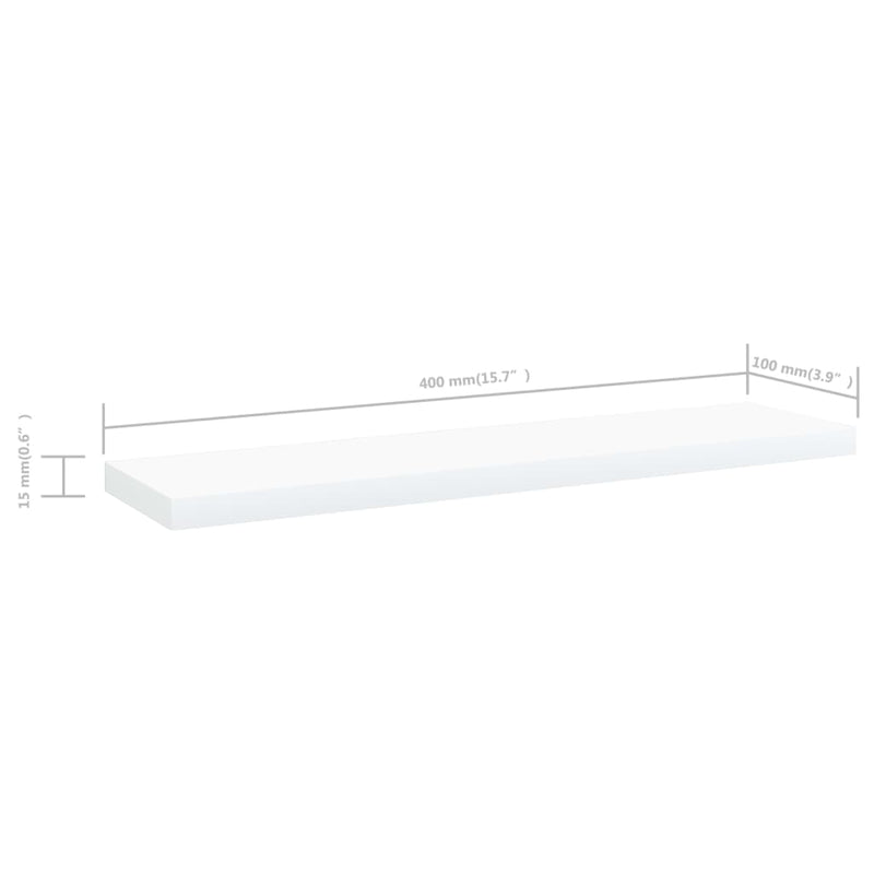 Wandschappen 40X10X1,5 Cm Bewerkt Hout Wit