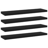 Wandschappen 40X10X1,5 Cm Bewerkt Hout Zwart