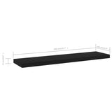 Wandschappen 40X10X1,5 Cm Bewerkt Hout Zwart