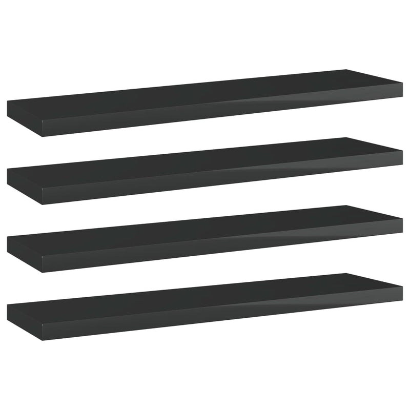 Wandschappen 40X50X1,5 Cm Bewerkt Hout Hoogglans Zwart