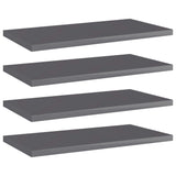 Wandschappen 40X30X1,5 Cm Bewerkt Hout Hoogglans Grijs