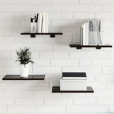 Wandschappen 40X50X1,5 Cm Bewerkt Hout Hoogglans Zwart