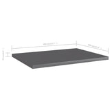 Wandschappen 40X30X1,5 Cm Bewerkt Hout Hoogglans Grijs