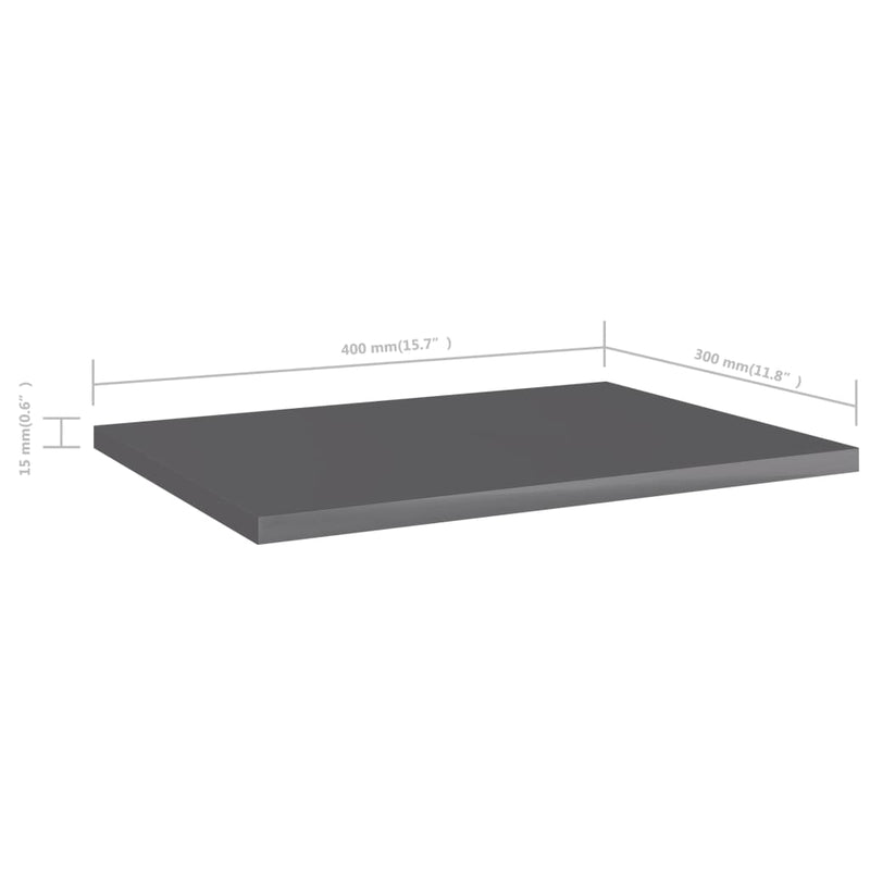 Wandschappen 40X30X1,5 Cm Bewerkt Hout Hoogglans Grijs