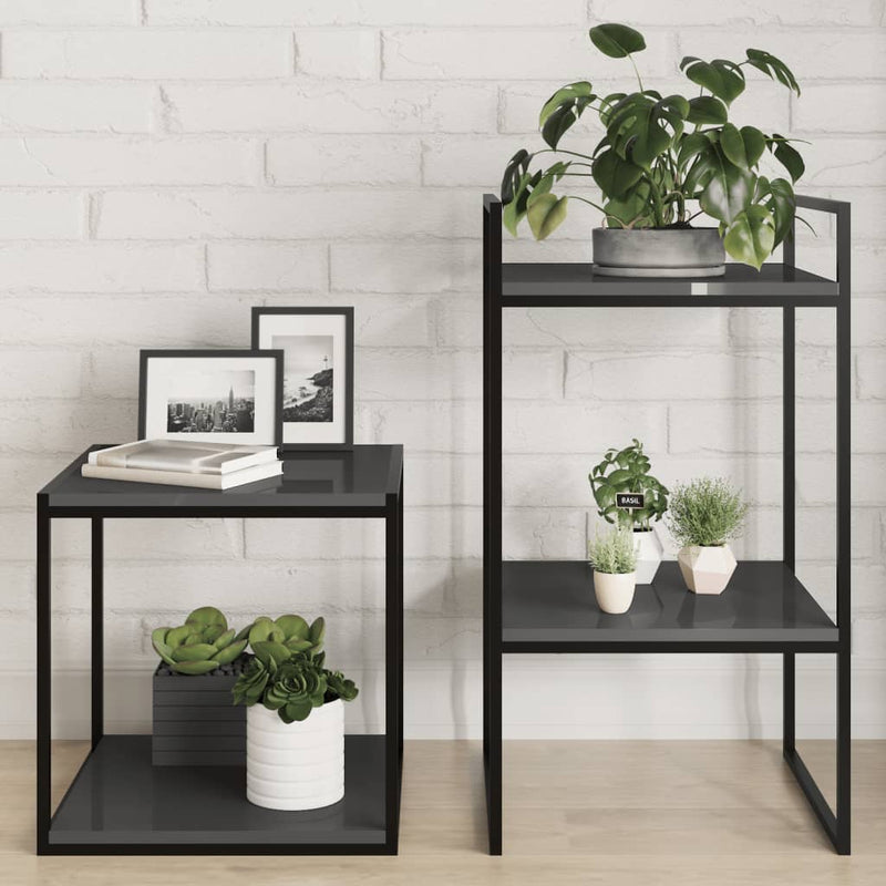 Wandschappen 40X30X1,5 Cm Bewerkt Hout Hoogglans Grijs