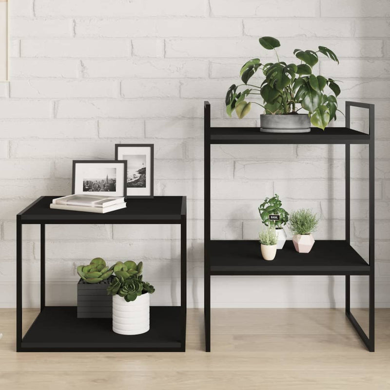 Wandschappen 40X10X1,5 Cm Bewerkt Hout Zwart