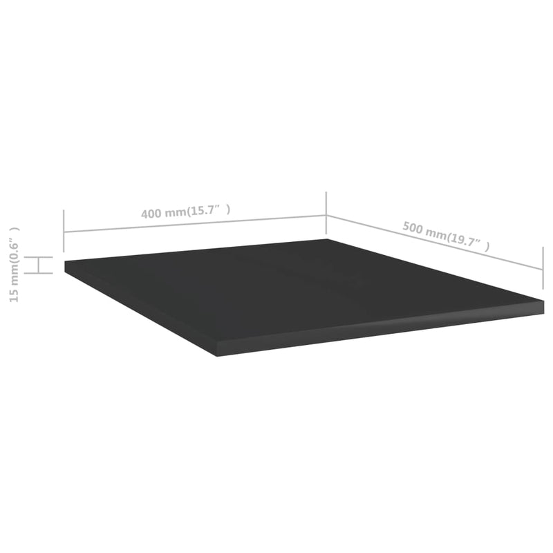 Wandschappen 40X50X1,5 Cm Bewerkt Hout Hoogglans Zwart