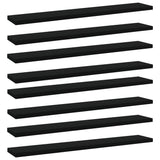 Wandschappen 40X10X1,5 Cm Bewerkt Hout Zwart