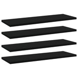 Wandschappen 40X10X1,5 Cm Bewerkt Hout Zwart