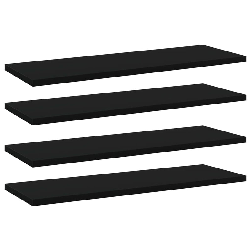 Wandschappen 40X10X1,5 Cm Bewerkt Hout Zwart