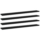Wandschappen 40X10X1,5 Cm Bewerkt Hout Zwart