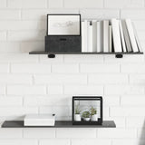 Wandschappen 40X30X1,5 Cm Bewerkt Hout Hoogglans Grijs