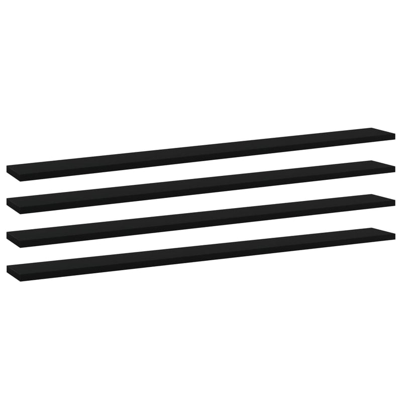 Wandschappen 40X10X1,5 Cm Bewerkt Hout Zwart