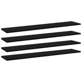 Wandschappen 40X10X1,5 Cm Bewerkt Hout Zwart