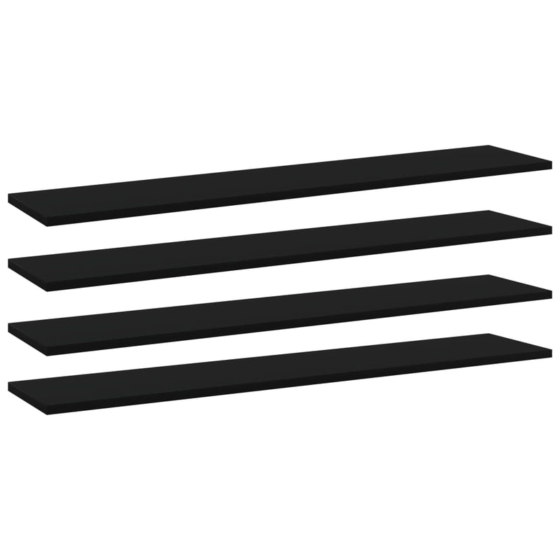 Wandschappen 40X10X1,5 Cm Bewerkt Hout Zwart
