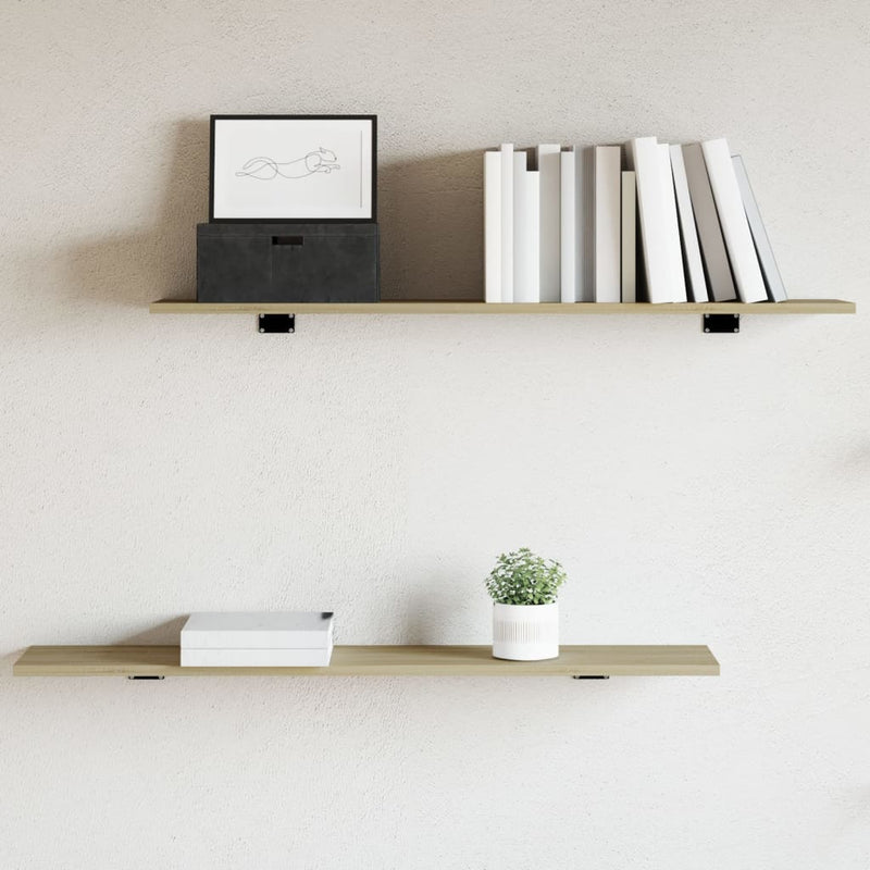 Wandschappen 40X10X1,5 Cm Bewerkt Hout Kleurig Sonoma Eiken