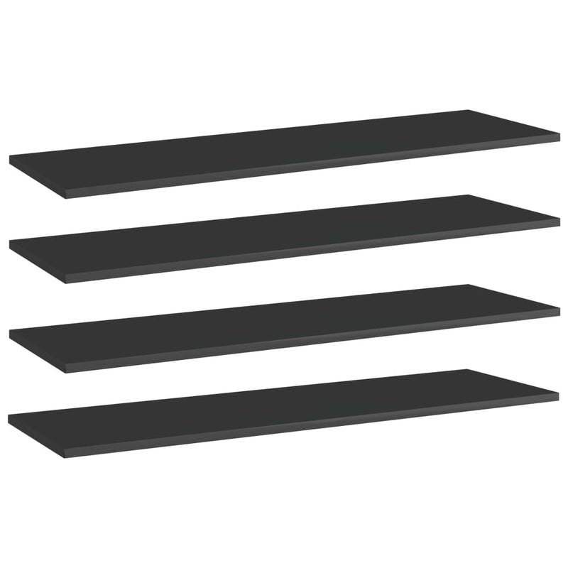 Wandschappen 40X50X1,5 Cm Bewerkt Hout Hoogglans Zwart