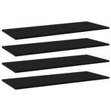 Wandschappen 40X10X1,5 Cm Bewerkt Hout Zwart