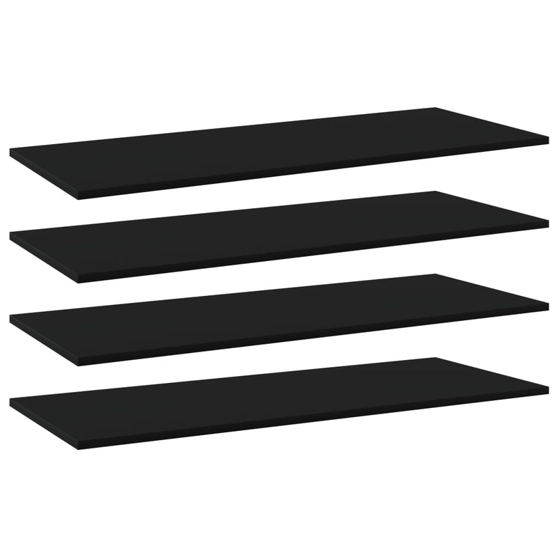 Wandschappen 40X10X1,5 Cm Bewerkt Hout Zwart