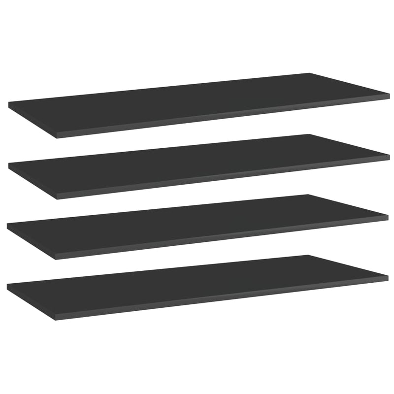 Wandschappen 40X50X1,5 Cm Bewerkt Hout Hoogglans Zwart