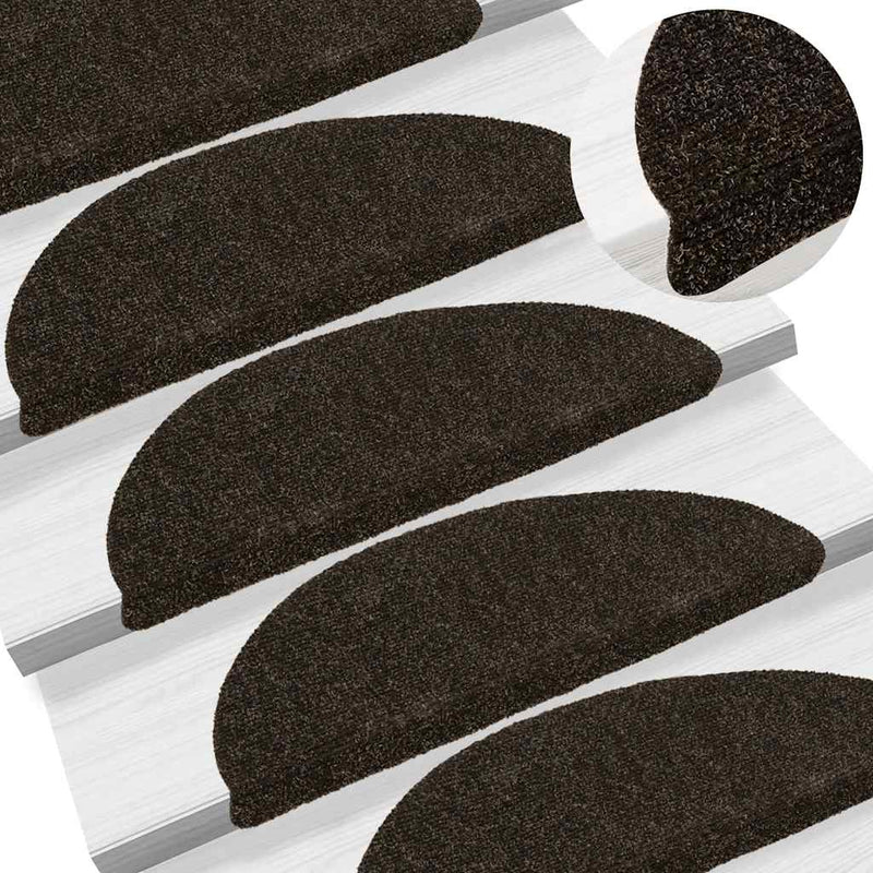 Trapmatten Zelfklevend 5 Stuks Halfrond Donkerbruin