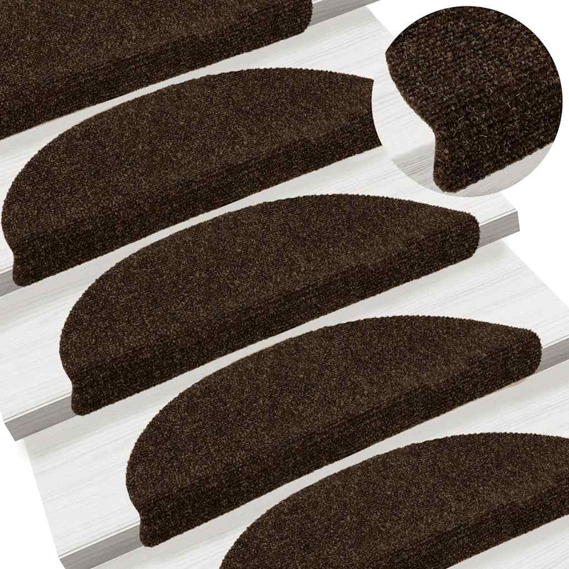 Trapmatten Zelfklevend 5 Stuks Halfrond Bruin