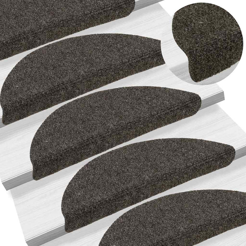 Trapmatten Zelfklevend 5 Stuks Halfrond Antraciet