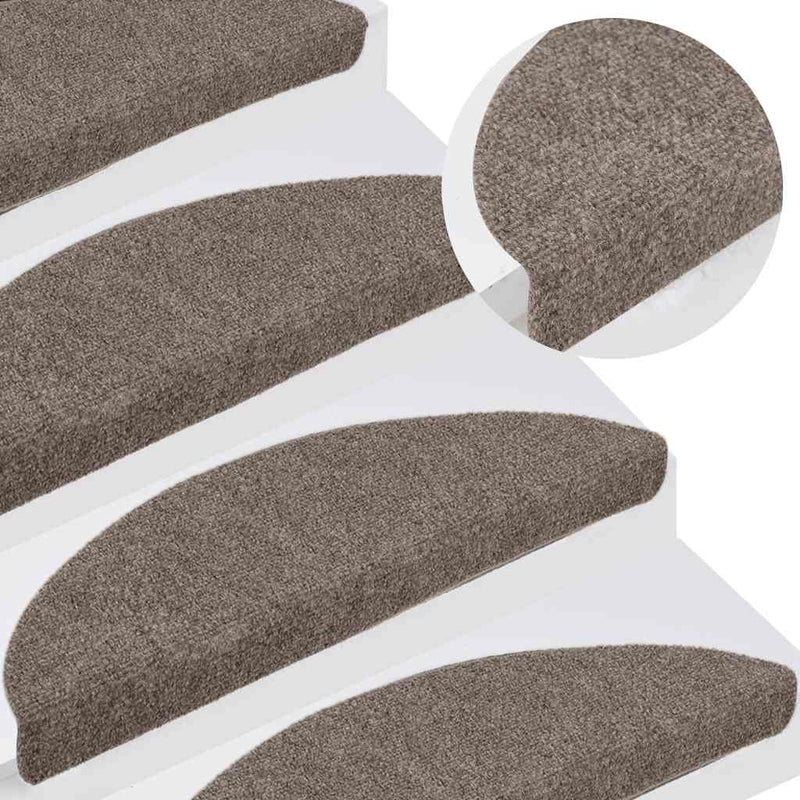 Trapmatten Zelfklevend 5 Stuks Halfrond Beige
