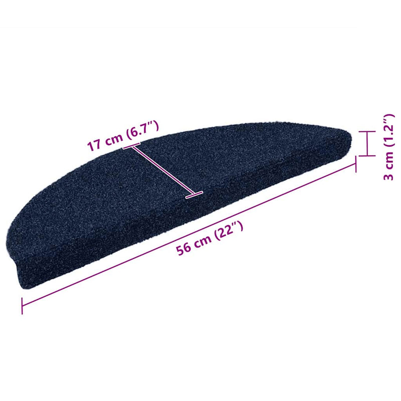 Trapmatten Zelfklevend 5 Stuks Halfrond Marineblauw