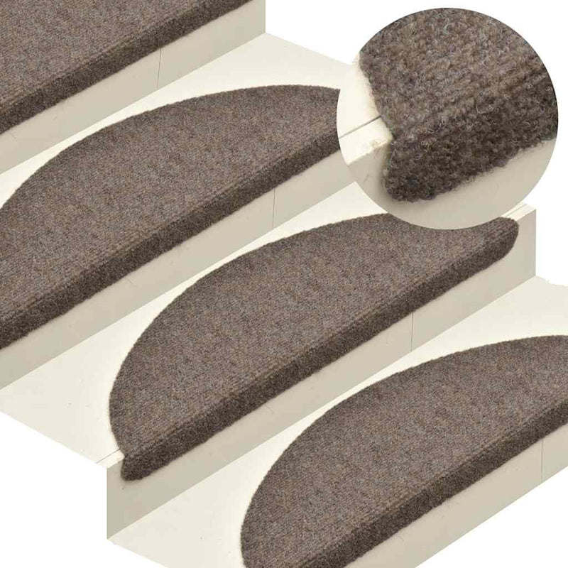 Trapmatten Zelfklevend 5 Stuks Halfrond Beige