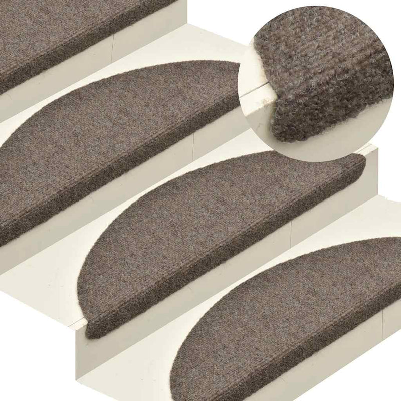 Trapmatten Zelfklevend 5 Stuks Halfrond Beige