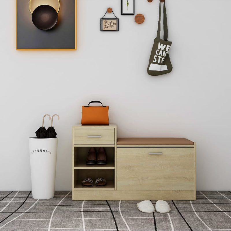 Schoenenbank 94,5X31X57 Cm Bewerkt Hout