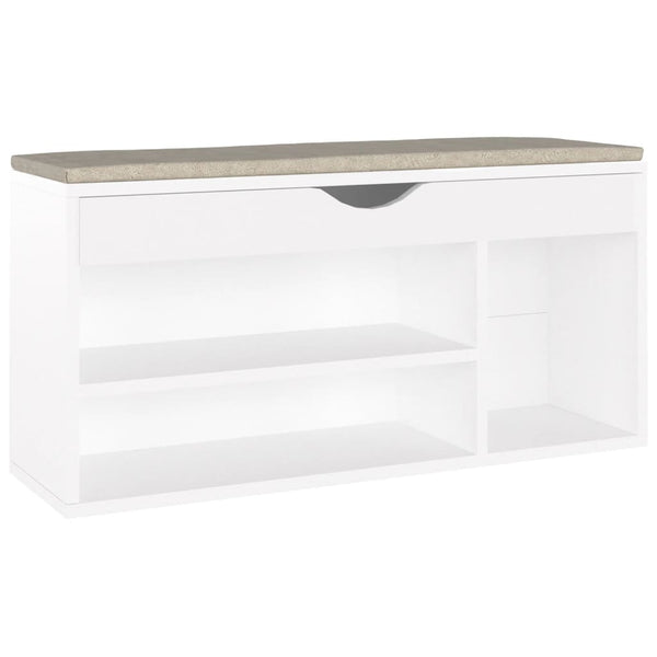 Schoenenbank Met Kussen 104X30X49 Cm Bewerkt Hout