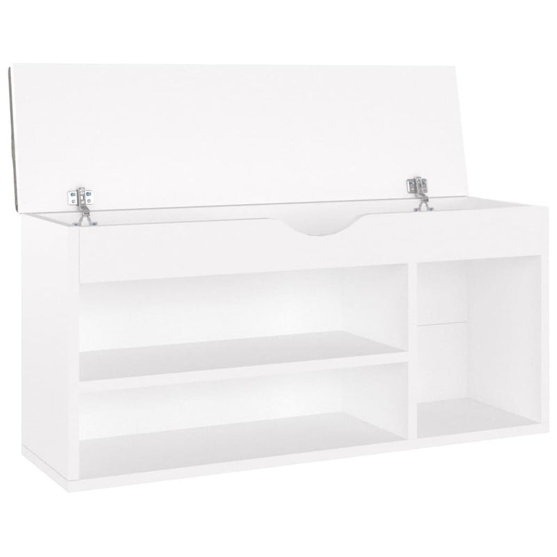 Schoenenbank Met Kussen 104X30X49 Cm Bewerkt Hout