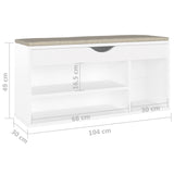 Schoenenbank Met Kussen 104X30X49 Cm Bewerkt Hout