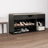 Schoenenbank Met Kussen 104X30X49 Cm Bewerkt Hout